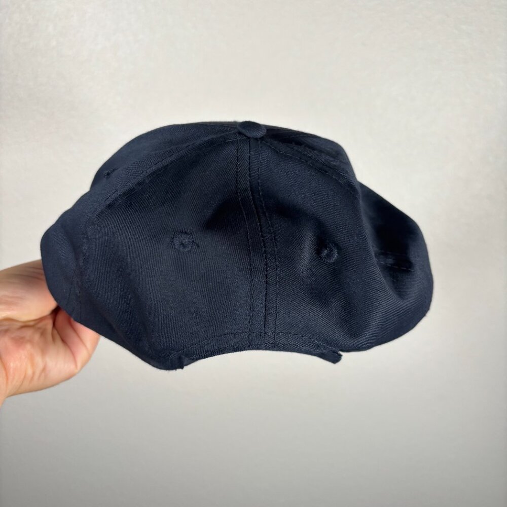 BLUE INSTINCT Black White Dolphin Logo Adjustable Back Strap Baseball Cap Hat - Picture 4 of 6
